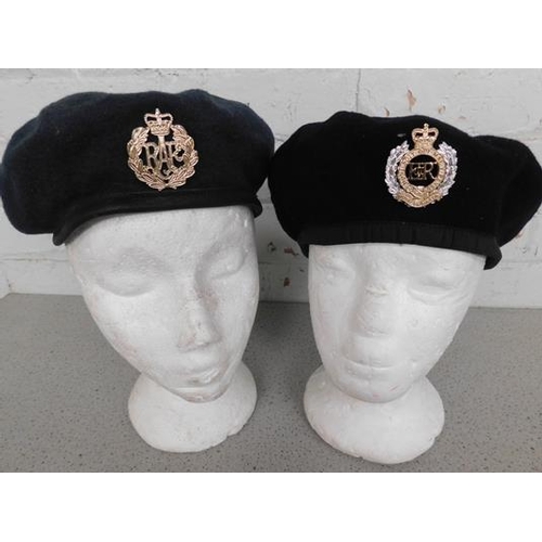 89 - 2x Military caps with badges