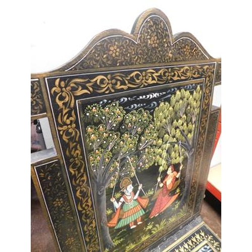 1 - Hand painted folding wooden chair (approx. 34 x 19 inches)
