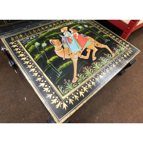 1 - Hand painted folding wooden chair (approx. 34 x 19 inches)