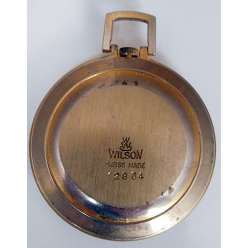 118 - Wilson 'Super' vintage ladies 9ct gold pendant pocket watch, reg. no. 12864 - scratch to face