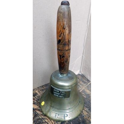 17 - WW2 brass A.R.P. bell, 9 1/2 inches