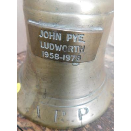 17 - WW2 brass A.R.P. bell, 9 1/2 inches