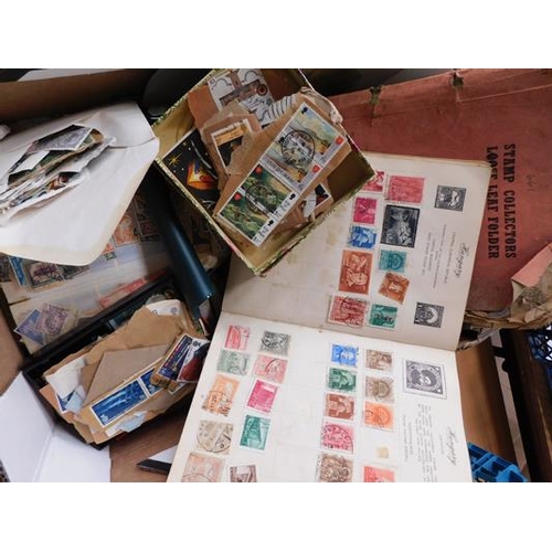 47 - Interesting box of stamps, albums, earlier material etc.