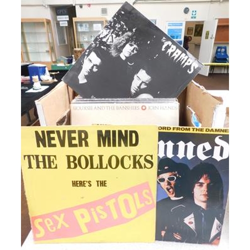 51 - Box of Punk, New Wave & Indie LPs, + 12 inch & 7 inch singles, incl. Sex Pistols, The Damned, Siouxs... 
