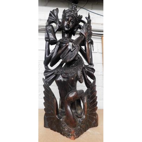 60 - Hand carved wooden goddess
