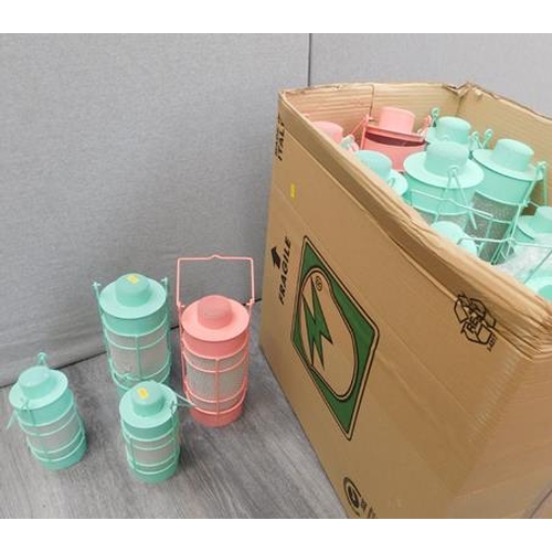 652 - 20 x large (10 inches tall) + 10 small tea light lanterns - new