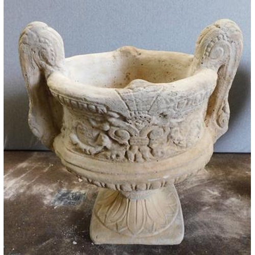675a - Large scroll handled stoneware planter