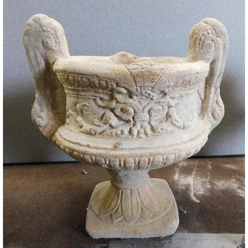 677a - Large scroll handled stoneware planter