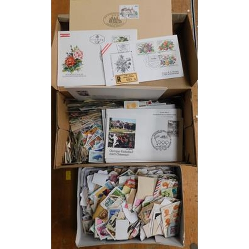 5 - 2x Boxes of loose mixed stamps