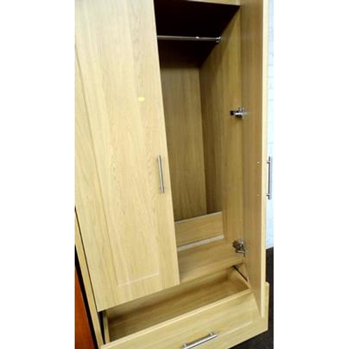 534 - New very tall double wardrobe, hanging & shelf space + drawer underneath 94x33x32