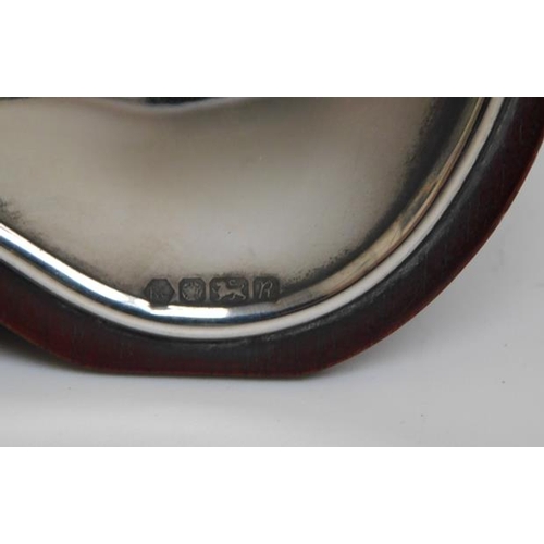 103 - R Carr silver teak mantle clock in working order