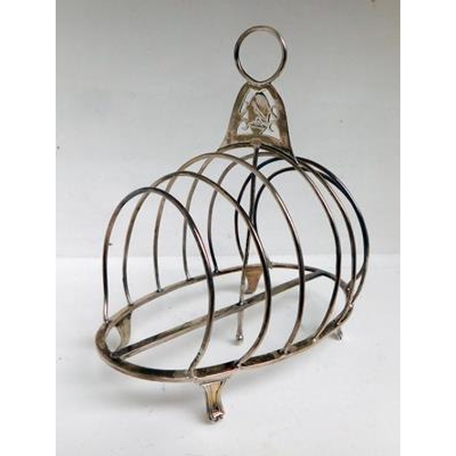 106 - Silver toast rack, Hallmarked London 1788, maker Robert Hennell I (1786-1804)