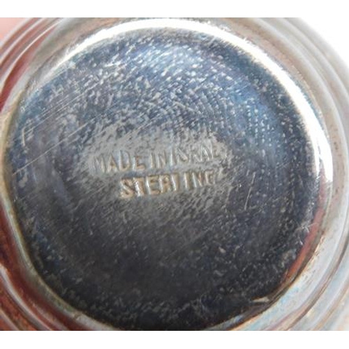 112 - Israel sterling silver jug with Hebrew overlay