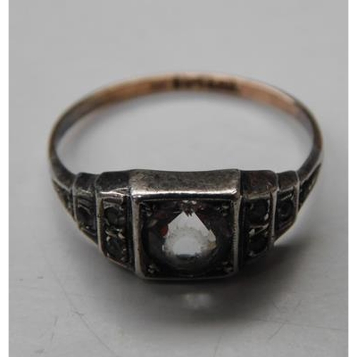 82 - 9ct gold on silver dress ring