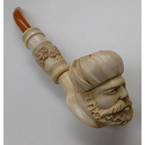 83 - Pre-war Meerschaum & Amber pipe of Eastern Head