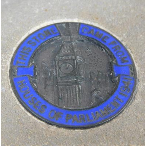 117 - Rare WW2 Houses of Parliament lead & stone figure of 17th century man (9 inches tall), made to raise... 