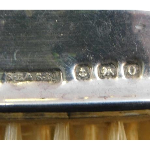 74 - Victorian hallmarked silver brush & comb set in original box