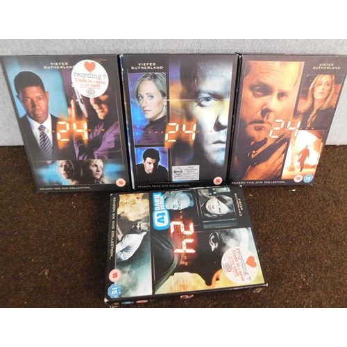 639 - 4x DVD sets '24', 7 DVD's per set-Seasons 2,4,5+6