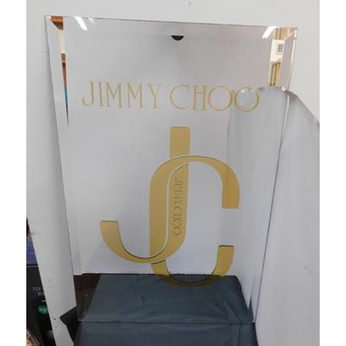 1 - Large Jimmy Choo bevel edge mirror approx 30x20