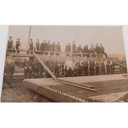 107 - Edwardian real photo railway track laying