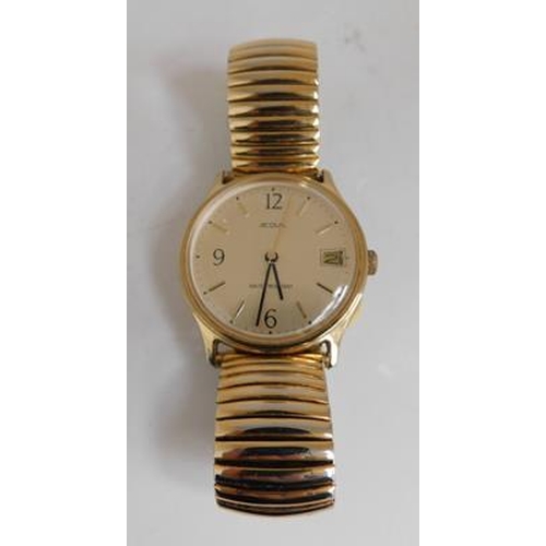 119 - Vintage gold plated Acqua gents wristwatch, gold plated 9ct expanding strap