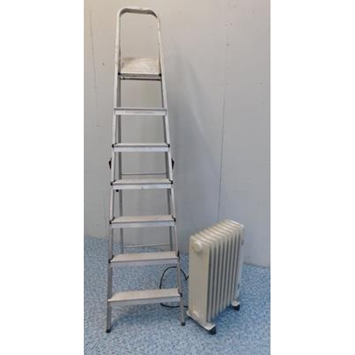 518 - Electric radiator & aluminium step ladders