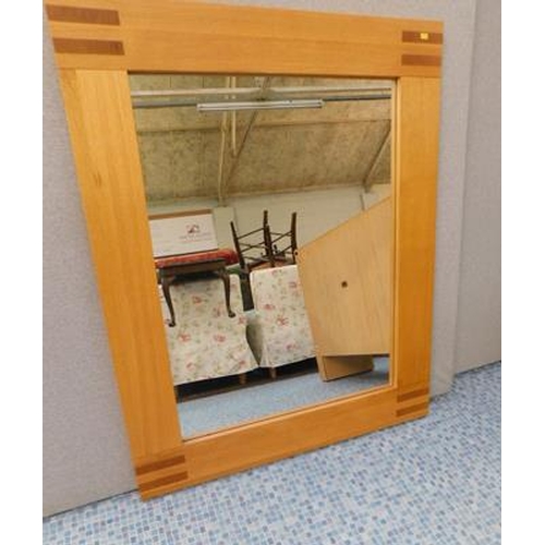 578a - Very heavy solid wood framed mirror (approx 44x36