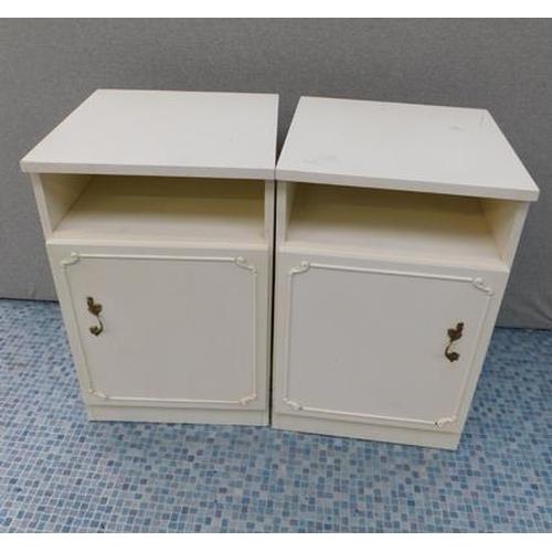 582 - Pair of white bedside cabinets