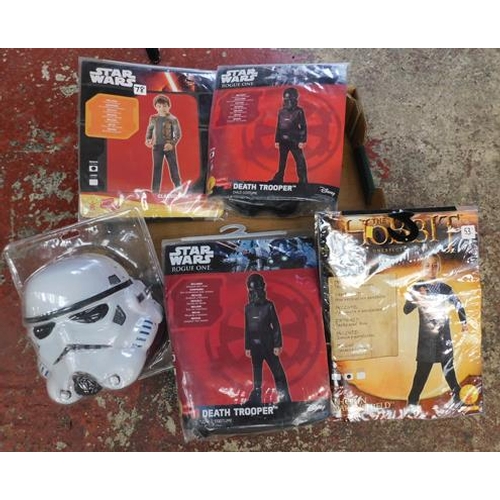 623 - Box of mainly Star Wars kids fancy dress outfits