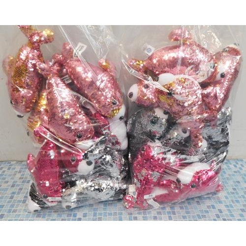 650 - 2x New packs of Sequin soft toy seals (24 in total) various colours