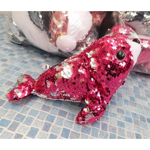 650 - 2x New packs of Sequin soft toy seals (24 in total) various colours