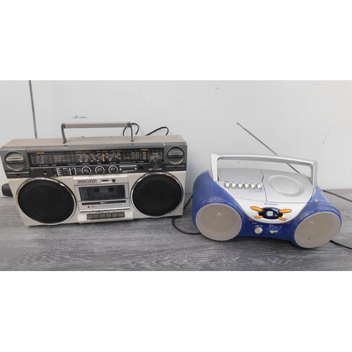 653 - Retro Sharp radio/cassette player + Sharp CD player