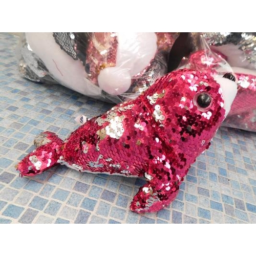 693 - 2x New packs of sequin soft toy seals (24 in total) various colours