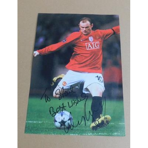 72 - A4 Wayne Rooney signed photo