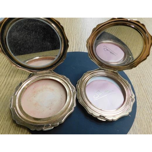 18 - Two vintage enamel Stratton compacts