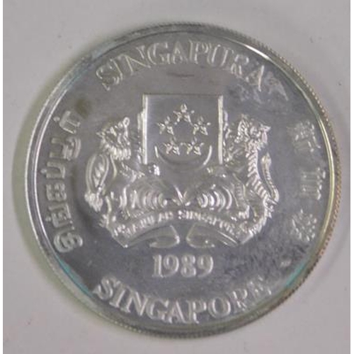 204 - 1989 Singapore silver proof 10 dollars (mint cond)