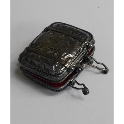 226 - Vintage metal trinket/pill box in the form of a suitcase