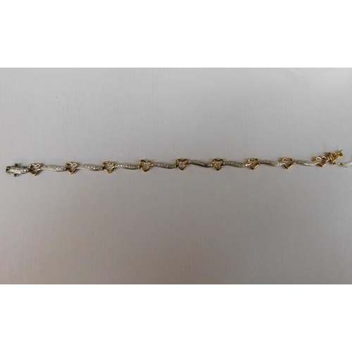 233 - Gemporia gold on silver diamond chip bracelet-new with tags