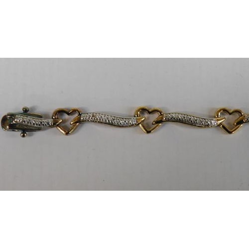 233 - Gemporia gold on silver diamond chip bracelet-new with tags