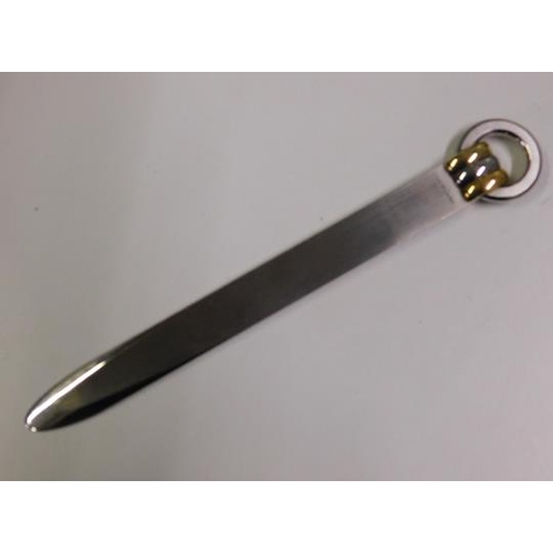 237 - Polished steel 'Trinity' paper knife by Cartier