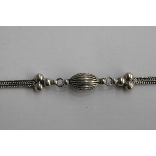 267 - Antique Albertina watch chain bracelet-marked real silver