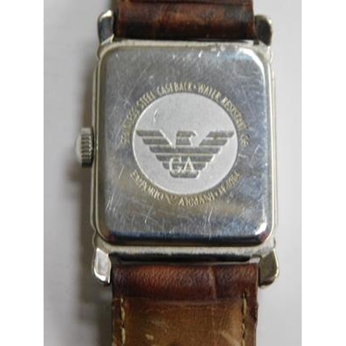 271 - Genuine gents Armani watch with leather strap