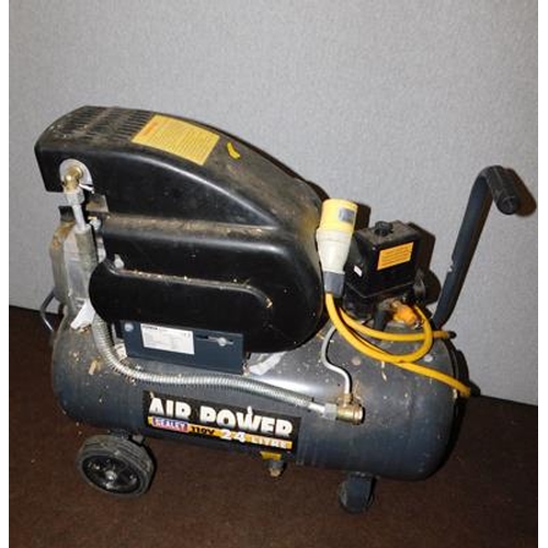 502 - Air Power compressor 110v, 24 litre compressor - W/O