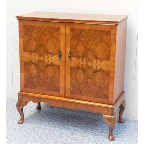 609 - Walnut veneer cabinet-as seen (loose top & doors)