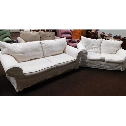 616 - Two seater & three seater settees with removable covers by Collins & Hayes