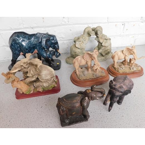 267 - Assortment of elephant ornaments...