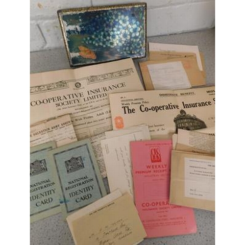 273 - Collection of ephemera in vintage tin...