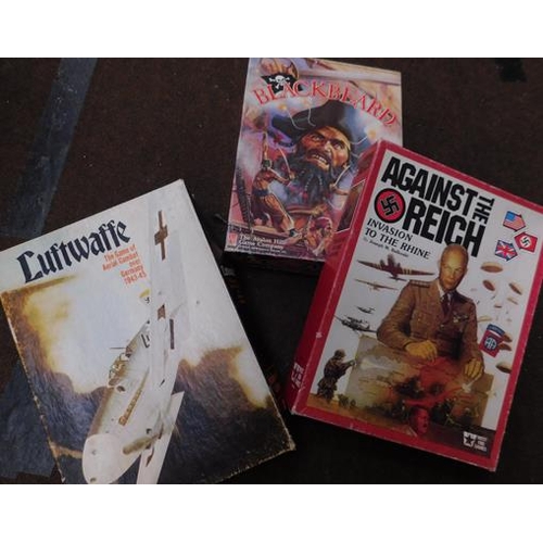 53 - 3x Boxed vintage games-Blackbeard, Luftwaffe, Against the Reich...