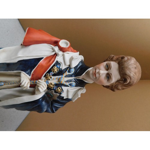 46 - Large signed Capodimonte Queen Elizabeth II statue No 117-no damage approx 15