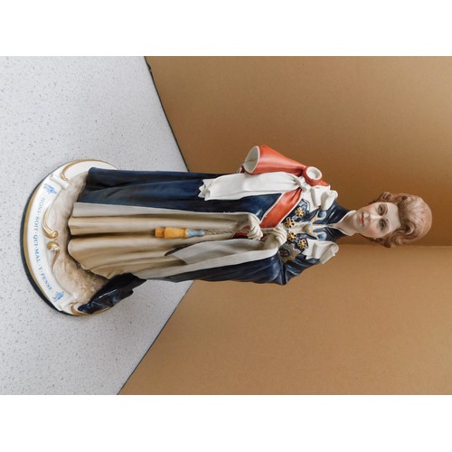 46 - Large signed Capodimonte Queen Elizabeth II statue No 117-no damage approx 15